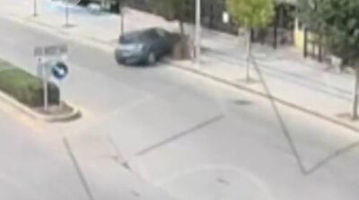 Car spins out of control, takes down trees in Turkey