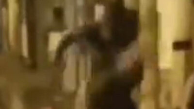 Despicable man kicking dog on street gets instant karmic retribution