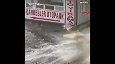 Turkish father slips and falls on ice with baby daughter in his arms in terrifying video