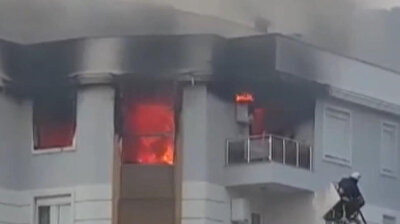 Man throws TV down balcony, then burns apartment in Turkey