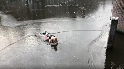 Ice skater in his underwear falls through ice in Amsterdam