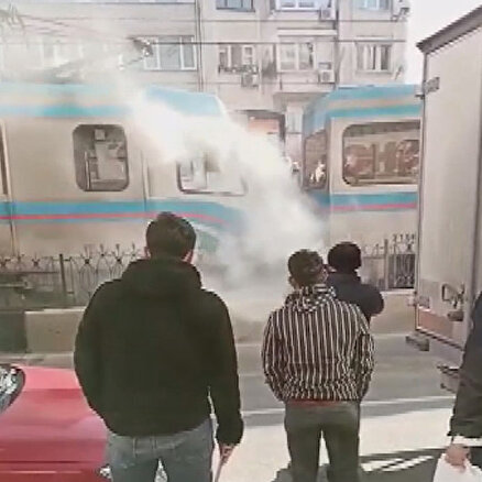 İstanbulda tramvayda yangın paniği