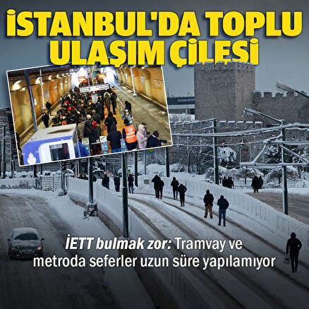 İstanbulda toplu ulaşım çilesi: İETT bulmak zor, tramvay ve metroda seferler uzun süre yapılamıyor