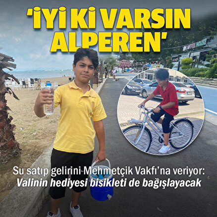 Su satıp gelirini Mehmetçik Vakfı’na veriyor: Valinin hediyesi bisikleti de bağışlayacak