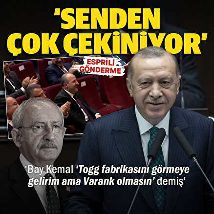 Cumhurbaşkanı Erdoğandan Togg fabrikasını gezmek isteyen Kılıçdaroğluna esprili gönderme: Varank senden baya çekiniyor