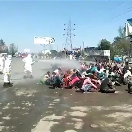 Koronavirüs korkusundan toplu dezenfekte