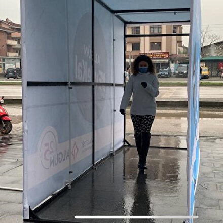 Algün İnşaattan Düzceye dezenfeksiyon tüneli