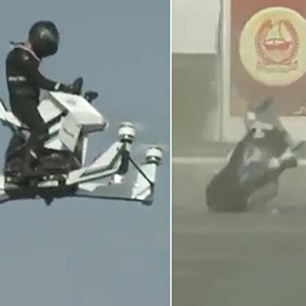 Dubai polisinin hava aracı test sürüşünde yere çakıldı