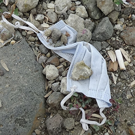 Rastgele çevreye rastgele atılan maskeler, tehlike saçıyor