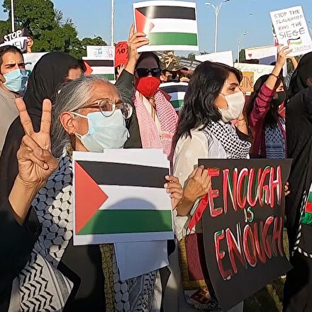 Pakistan’da işgalci İsrail’in Filistinlilere yönelik saldırıları protesto edildi