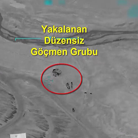 Kaçak göçmenlerin yakalanma anları havadan görüntülendi