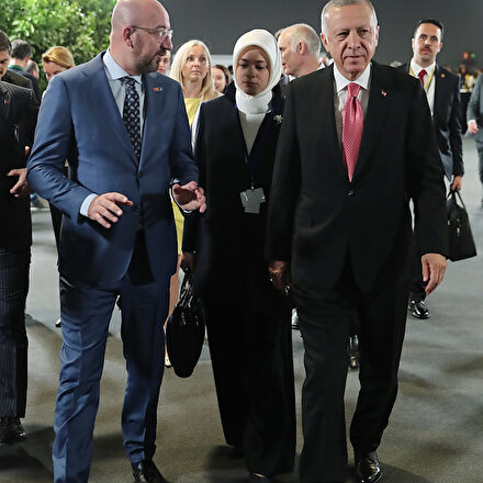 Cumhurbaşkanı Recep Tayyip Erdoğan, Avrupa Birliği (AB) Konseyi Başkanı Charles Micheli kabul etti