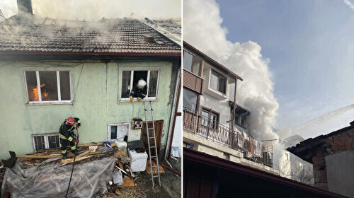 Balkona koyduğu kömür sobası üç evi yaktı