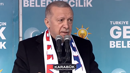 Cumhurbaşkanı Erdoğan Karabük'te konuşuyor