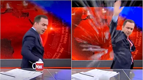 FOX sunucusu Selçuk Tepeli'den tepki çeken hareket: Canlı yayında rejiyi azarlayıp kameramana bardak fırlattı