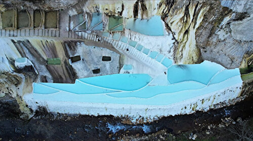 Göksu travertenleri Giresun’un Pamukkale’si oldu