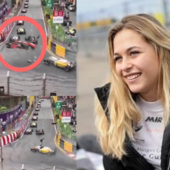 Formula yarışında kadın pilotun pistten 'uçtuğu' anlar