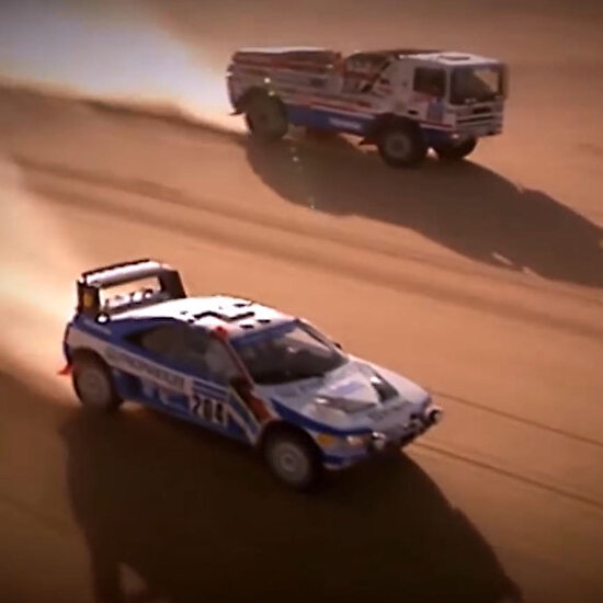 1988 Dakar rallisinden muhteşem helikopter takibi
