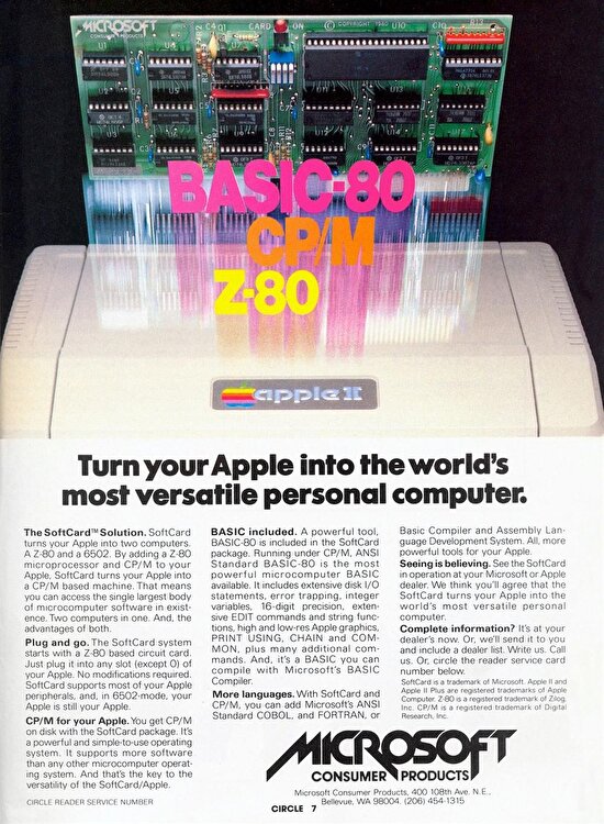 Microsoft'un ilk donanım ürünü: Z80 SoftCard