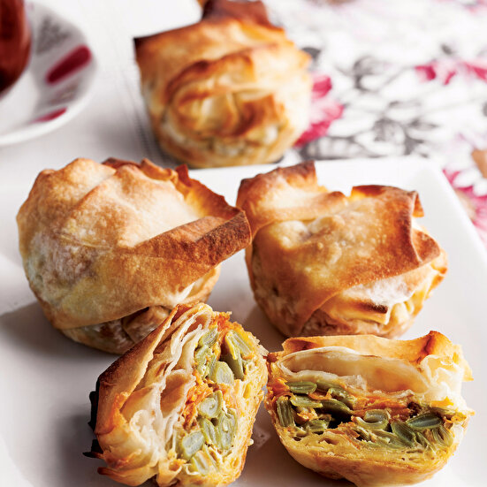 Muffin Kalıbında Taze Fasulyeli Börek