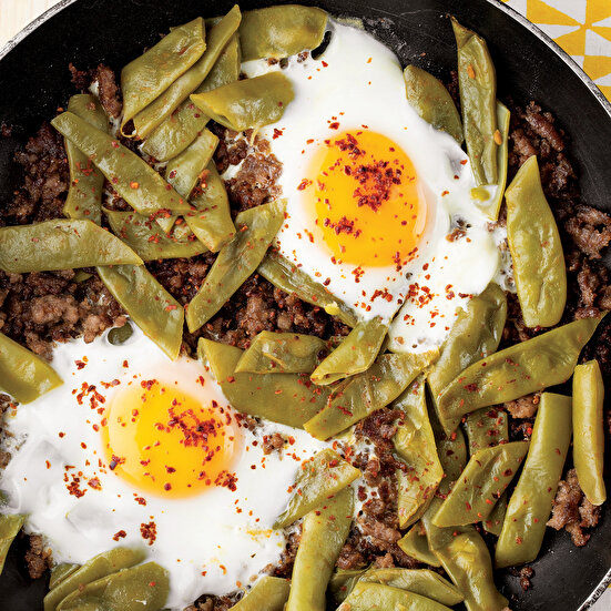 Taze Fasulyeli Kıymalı Yumurta