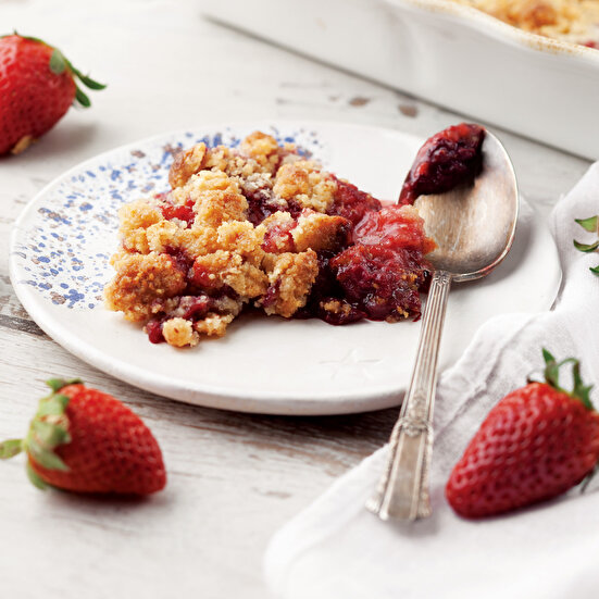 Çilekli Kırıntılı Sufle