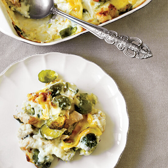 Fırında Tavuklu Brüksel Lahanası