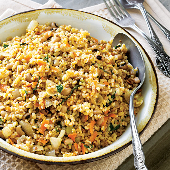 Börülceli Kıymalı Bulgur Pilavı