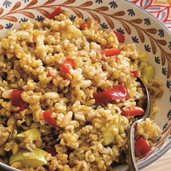 Sebzeli Kabaklı Firik Pilavı