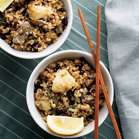 Enginarlı Yapraklı Etli Pilav