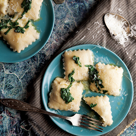 Kabaklı ve Fesleğenli Ravioli