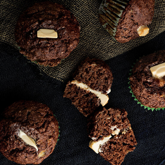 Muzlu Tam Buğday Unlu Beyaz Çikolatalı Muffin