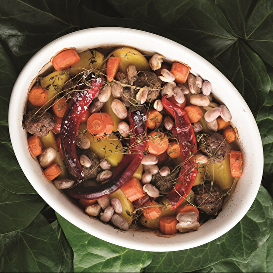 Fırında Köfteli Barbunya