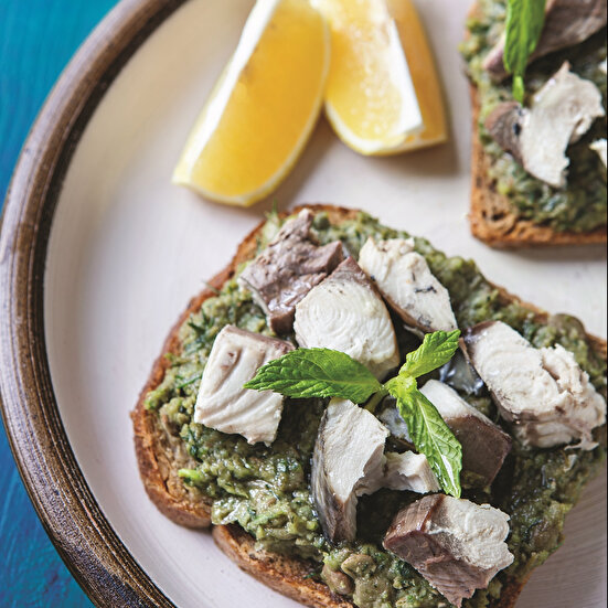 Yeşil Mercimek Pateli Ekmek Üstü Palamut