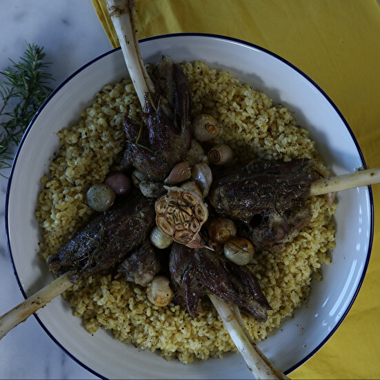 Fırında Kuzu İncikli Bulgur Pilavı