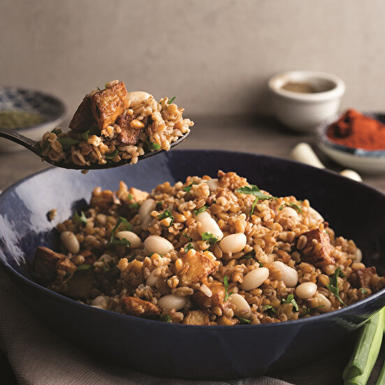 Patates ve Fasulyeli Siyez Pilavı