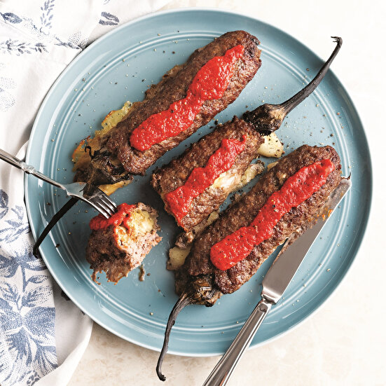 Köfteye Sarılmış Köz Patlıcan