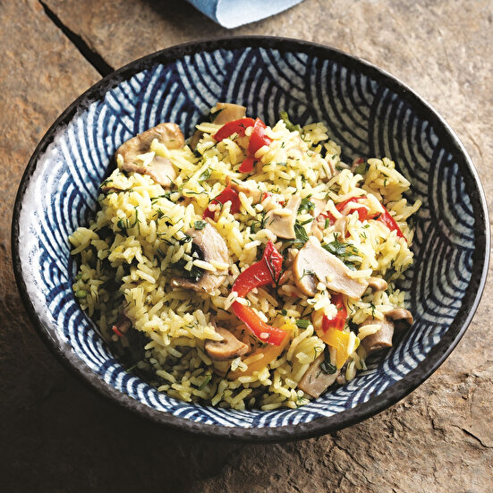 Yasemin Pirinçli Mantar Pilavı