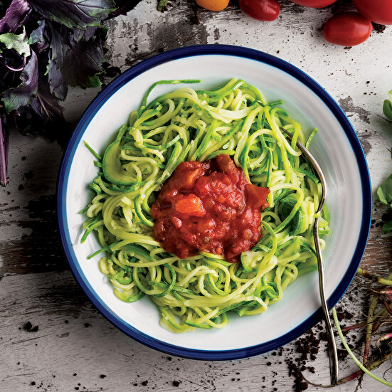 Domates Soslu Kabak Spagetti