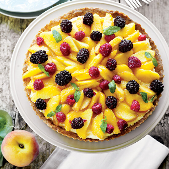Kremalı Şeftalili Tart