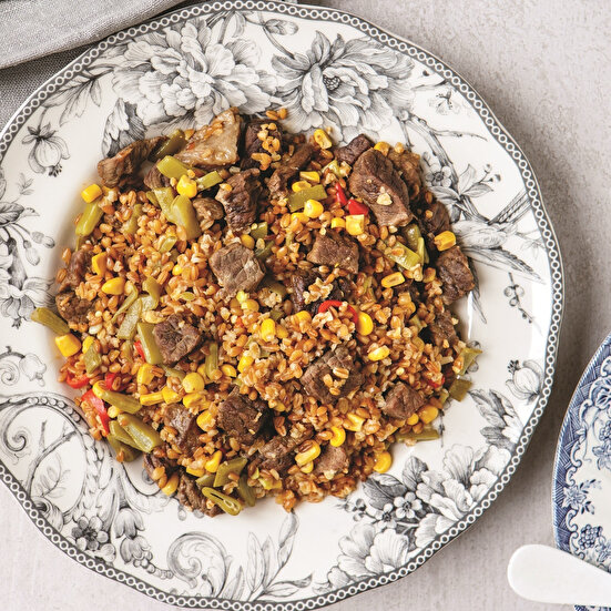 Sebzeli Etli Firik Pilavı