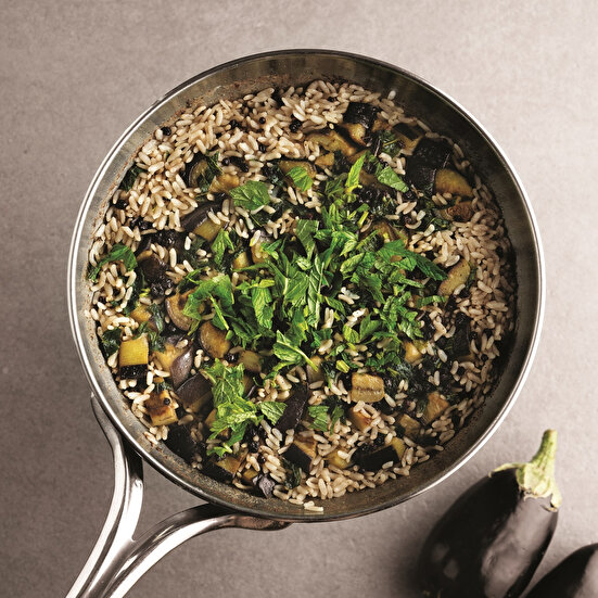 Taze Naneli Patlıcanlı Pilav