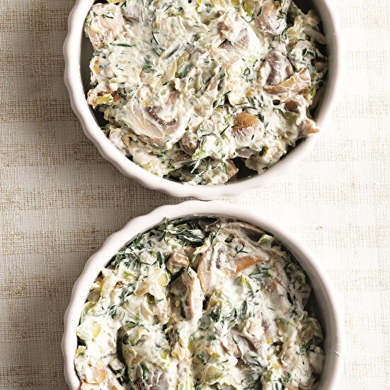 Mantarlı Dereotlu Kabaklı Yoğurt Ezmesi