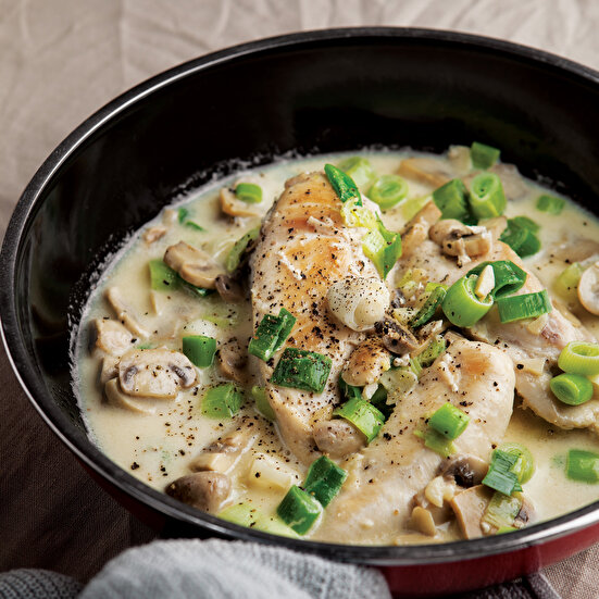 Kremalı Pırasalı Tavuk