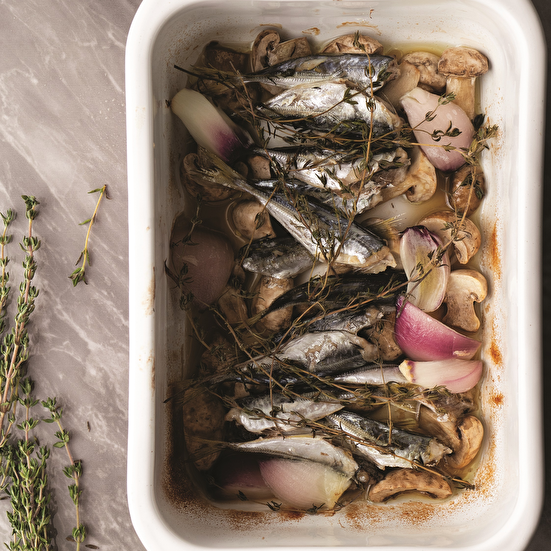 Fırında Mantarlı İstavrit