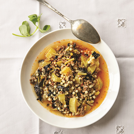 Kıymalı Kabaklı Semizotu Yemeği