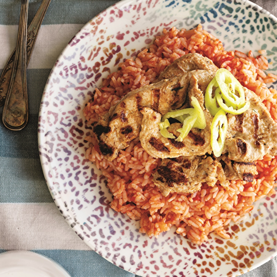 Tavuk Külbastı ve Domatesli Pirinç Pilavı