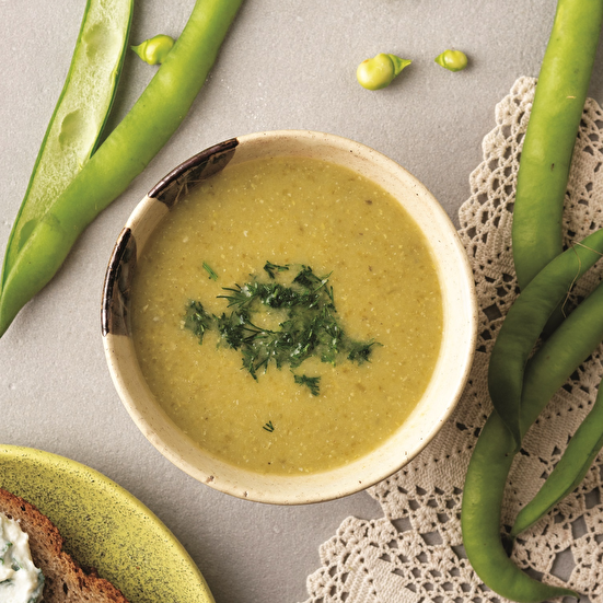 Sarımsaklı Taze Bakla Çorbası