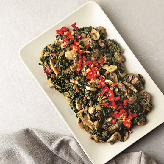 Etli Mantarlı Ispanak