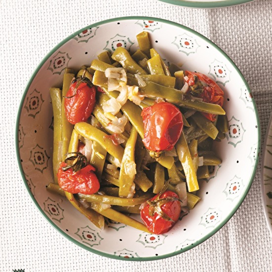 Kiraz Domatesli ve Zeytinyağlı Taze Fasulye